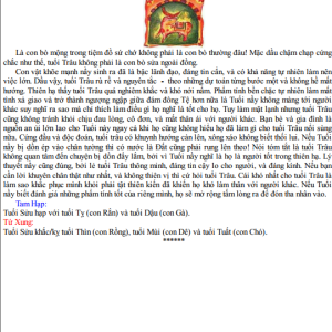 Tử Vi 12 Con Giáp